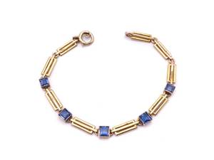 Vintage Art Deco Sapphire and Gold 7 Estate Bracelet $3125