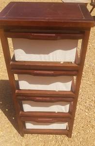 lot 133 image: Open Cabinet with 4 Canvas Drawers