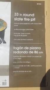lot 132 image: Round Slate Fire Pit NIB