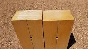 lot 140 image: Modern Honey Side Tables Nightstands, set of 2
