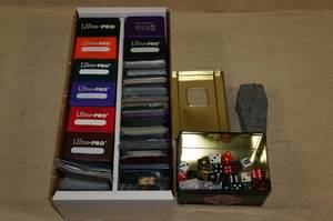 Trading Card Storage and Gaming Dice
