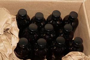 11 Small Apothecary Type Glass Bottles