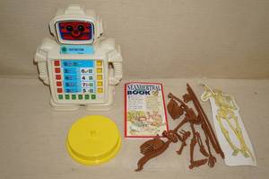 Vintage Alphie Robot and Skeleton Learning Toy