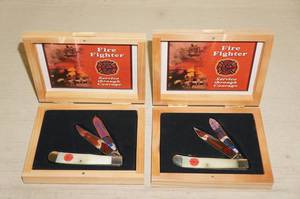 2 New Frost Cutlery Fire Fighter Collector Knives