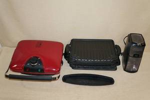 George Foreman Grill with Inserts and a Coffee Grinder