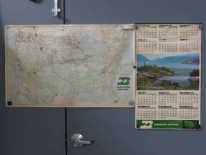 Vintage Burlington Northern Map and 1971 Calendar