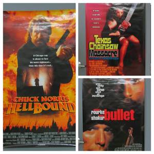 3 Movie Posters - Chainsaw Massacre, Chuck Norris