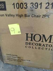 lot 9 image: HOME DECOR COLLECTION Sun Valley Aluminum Outdoor Bar Stool (2-Pack) CUSTOMER RETURN SEE PICS