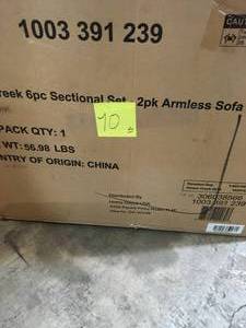 lot 10 image: HARPER CREEK 2PK ARMLESS SOFA PART OF SECTIONAL SET (2PK CHAIR ONLY) CUSTOMER RETURN SEE PICS