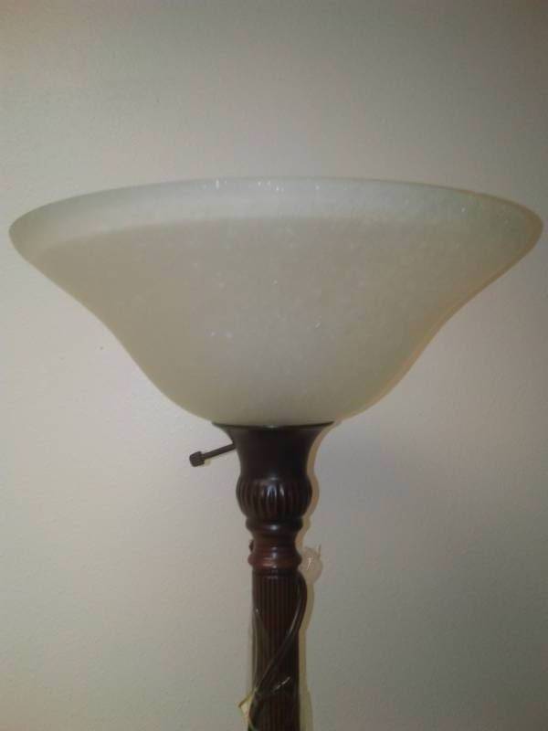 lot 120 image: Floor lamp  working. Heavy base.