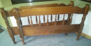 lot 3 image: 2 twin wood headboards  Nice.  combine for King