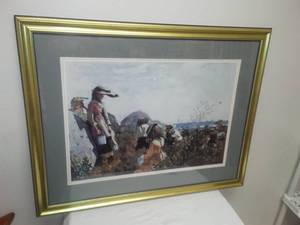 lot 17 image: Picture Framed and Matted  Pioneers,