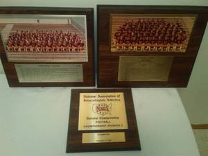 lot 39 image: Concordia College Football Team Photos and 1981 Championship Plaque.