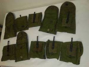 lot 57 image: 10 Green Clip on pockets, pouches First Aid Compass bags