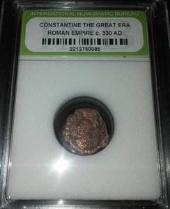 lot 98 image: Constantine the great Roman Coin 330 A.D circa, authentic.