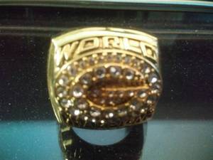 lot 163 image: Green Bay Packers Super Bowl ring  Brett Favre,