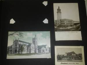 lot 194 image: Album full of Postcards - MN, ND., SD, Wisconsin  early 1900s.