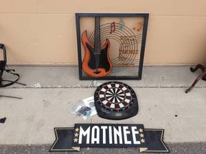 Electronic Dart Board, Metal Music Wall Decor 28x28, 38 Matinee Sign