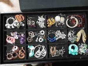 Lot Of 32 Pair Of Pierced Earrings (Does Not Include Organizer)