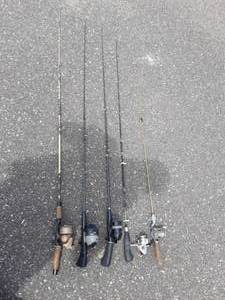 lot 33 image: 5-Vintage Rod & Reel Combos