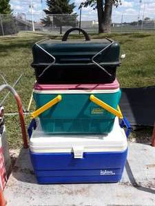 lot 39 image: 2-Coolers, Propane Camp Stove