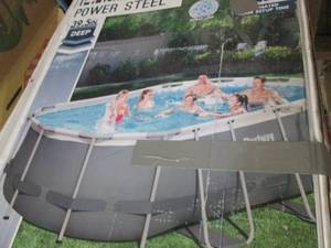 lot 20 image: Bestway Power Steel 14 x8 ft Oval P...