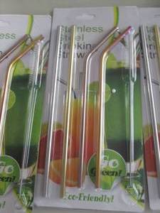 lot 50 image: 4 Sets Stainless Steel Drinking Str...