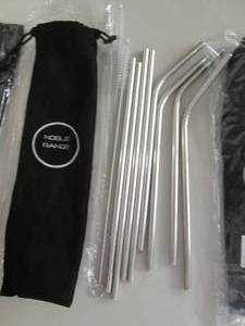 lot 51 image: 4 Sets Stainless Steel Drinking Str...