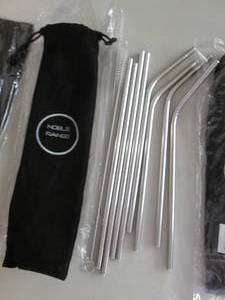 lot 52 image: 4 Sets Stainless Steel Drinking Str...