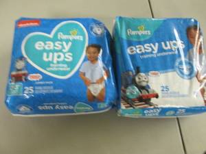 lot 139 image: 2- 25 packs Pampers Easy Ups...