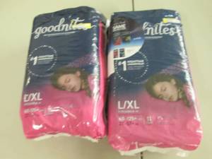 lot 140 image: 2-11 ct lXL Goodnites Underwear...