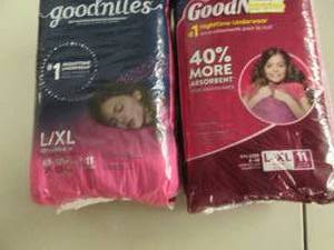 lot 142 image: 2-11 ct lXL Goodnites Underwear...