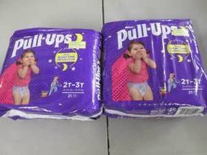 lot 143 image: 2-21 packs Huggies Pullups...