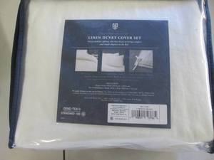 lot 206 image: Linen Duvet Cover Set 92x96 inch...