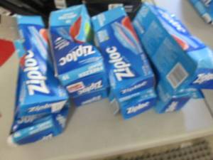 lot 207 image: 8 Crushed Boxes Ziploc Freezer Bags...