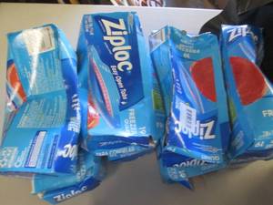 lot 209 image: 8 Crushed Boxes Ziploc Freezer Bags...