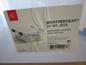 lot 242 image: Case of 6 Weathertight 30 qt Boxes ...