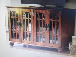 lot 246 image: Arched-Door Mission Style 4-Door TV...