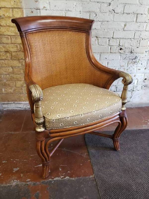 ethan allen cane chair