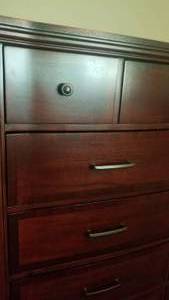 lot 96 image: Tall Boy Mahogany Nine Drawer Dresser