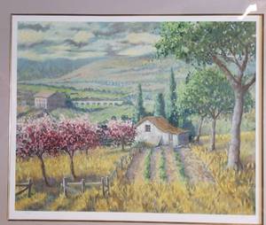 lot 40 image: French Countryside Cottage Print Signed Christian Fite 103300