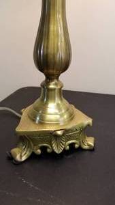 lot 113 image: Floral Brass Table Lamp