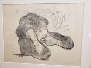 lot 29 image: Alexander Dobkin Original Charcoal Sketch Titled Confusion