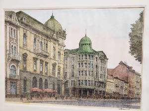 lot 36 image: Paris Avenue Etching Signed