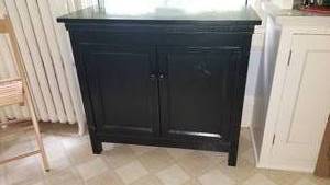 lot 98 image: Black Cabinet with Washboard Detailing