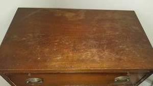 lot 99 image: Rustic Three Drawer Dresser