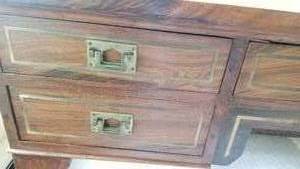 lot 15 image: Far East Brass Inlaid Executive Desk