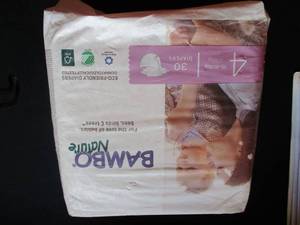 lot 51 image: Bamboo Nature 30 Diapers 15-40 lbs...