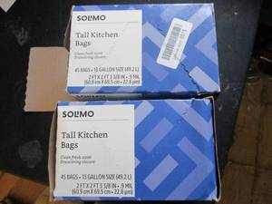 lot 301 image: 2 Boxes of Solimo Tall Kitchen Tras...