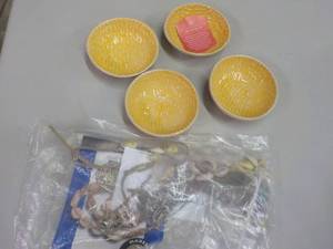 lot 264 image: Wonki Ware Dishes and Hemp Beads...